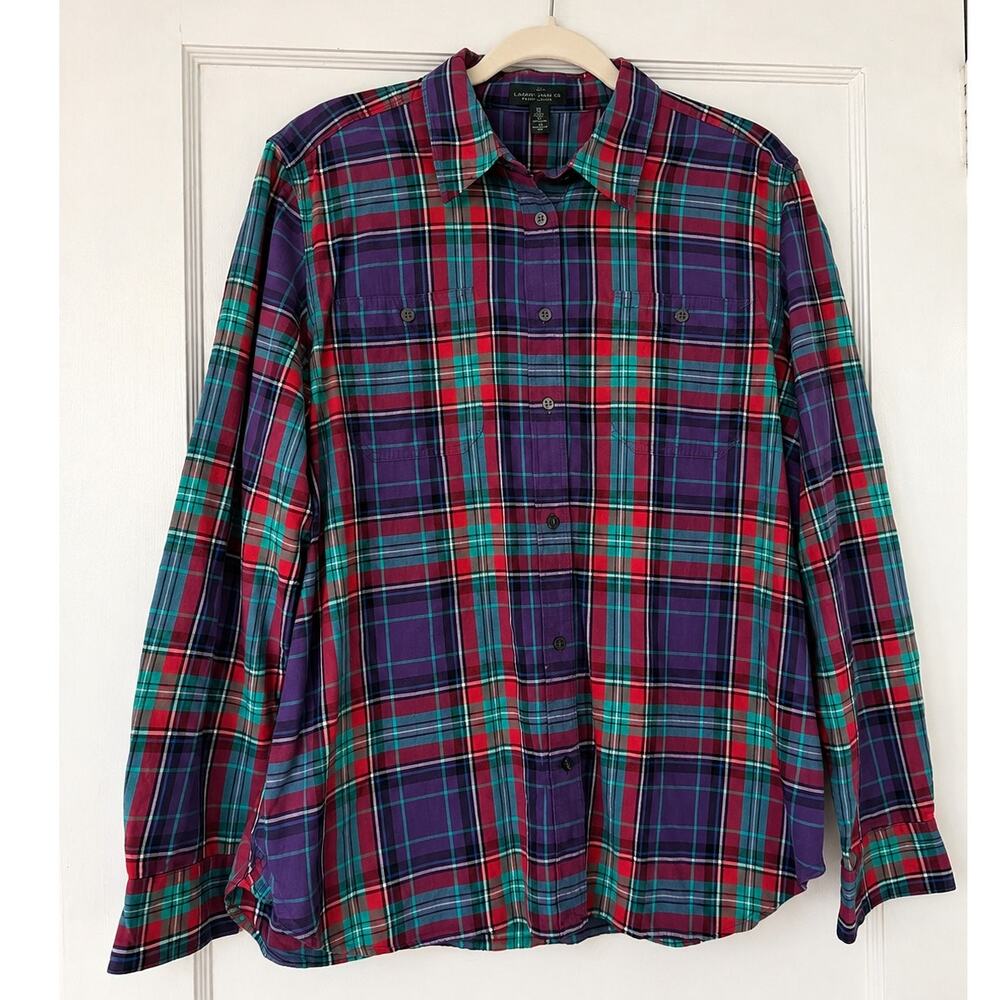 Lauren Jeans Co Ralph Lauren Women’s XL Plaid Button Down Shirt 100% Cotton